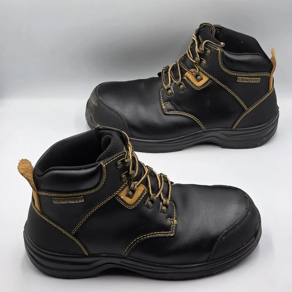 Orthofeet Style 681 Men's 9.5 4E Extra Wide Safety Toe Work Shoes ASTM EH